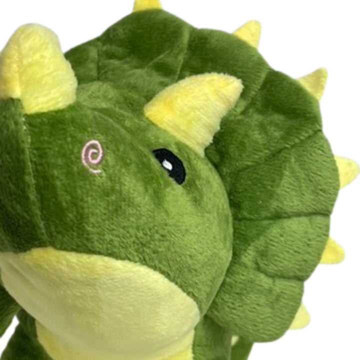 Dinosaur soft toy up close