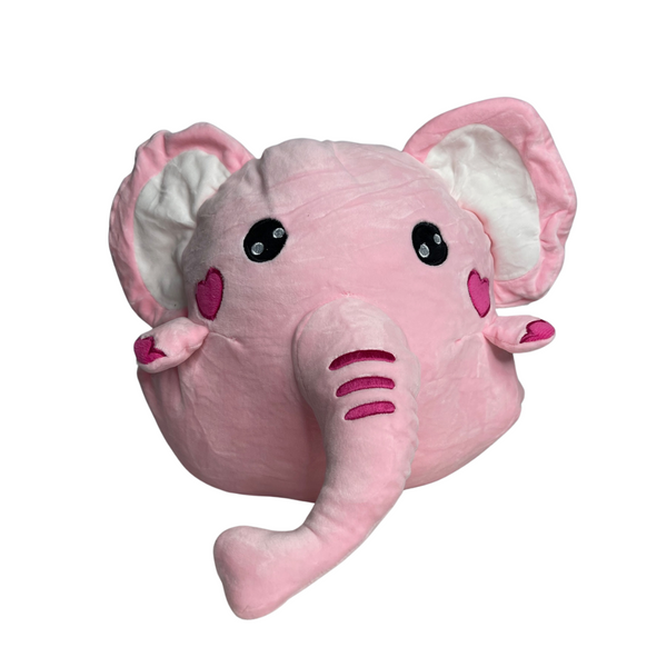 Pink Elephant Plush Toy Front