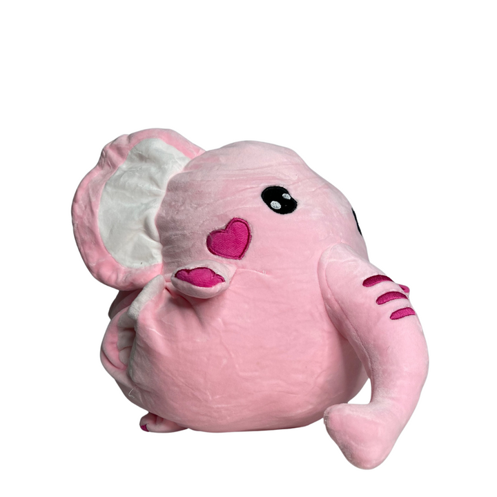 Pink Elephant Plush Toy Side