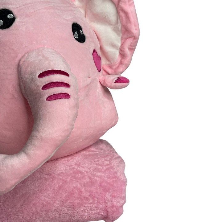 Pink Elephant Plush Toy Side