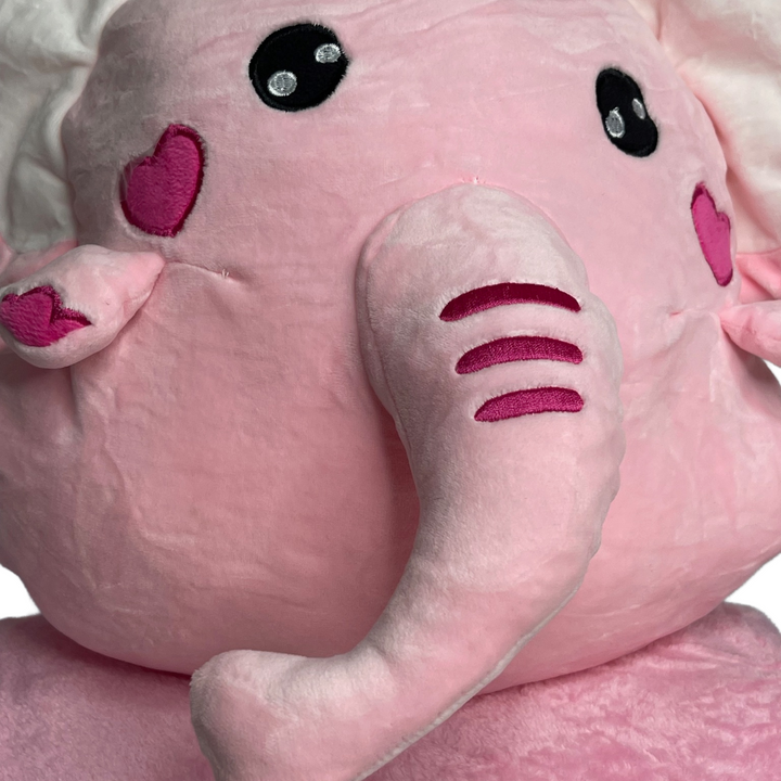 Pink Elephant Plush Toy Front