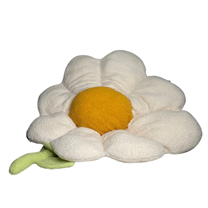 Flower Pillow Plush White