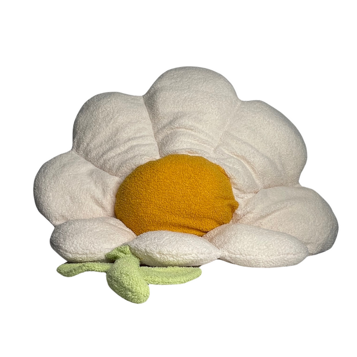 Flower Pillow Plush White