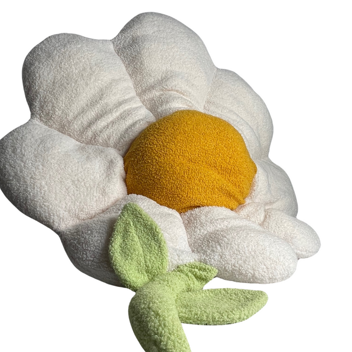 Flower Pillow Plush White