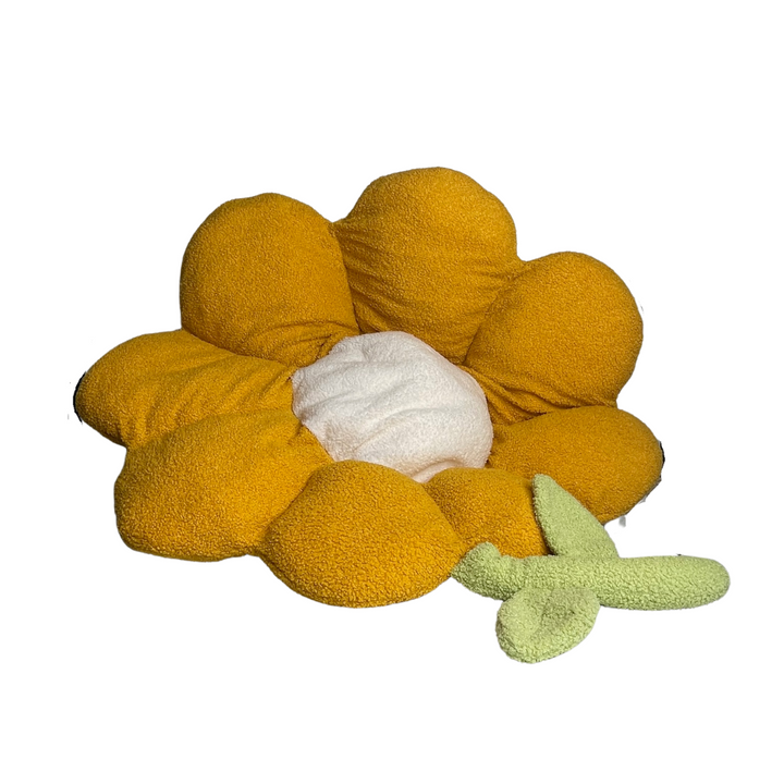 Flower Pillow Plush Yellow