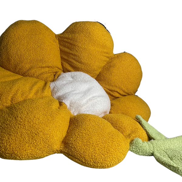 Flower Pillow Plush Yellow