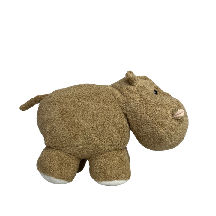 Hippo Plush Toy Brown Side