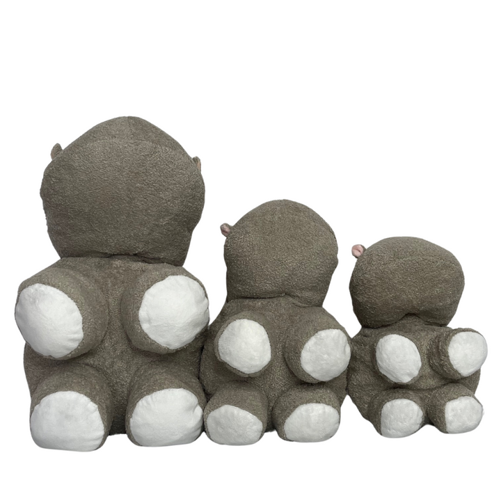 Hippo Plush Toy Grey Row