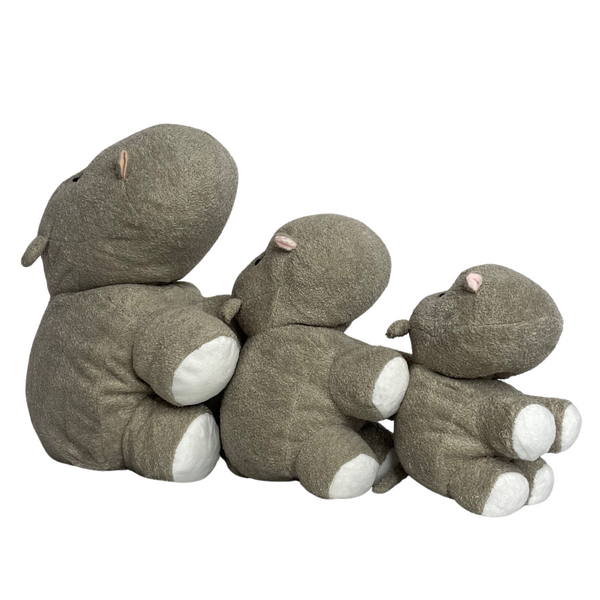 Hippo Plush Toy Grey Row