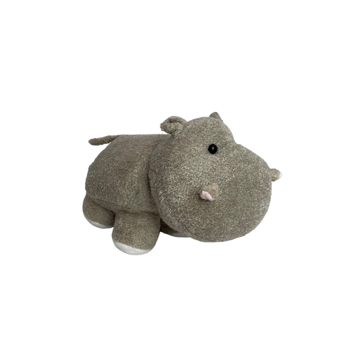 Hippo Plush Toy Grey Side