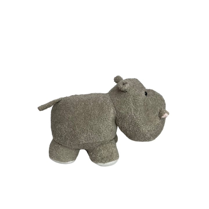 Hippo Plush Toy Grey Side