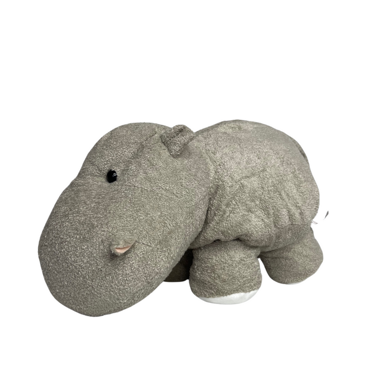 Hippo Plush Toy Grey Side