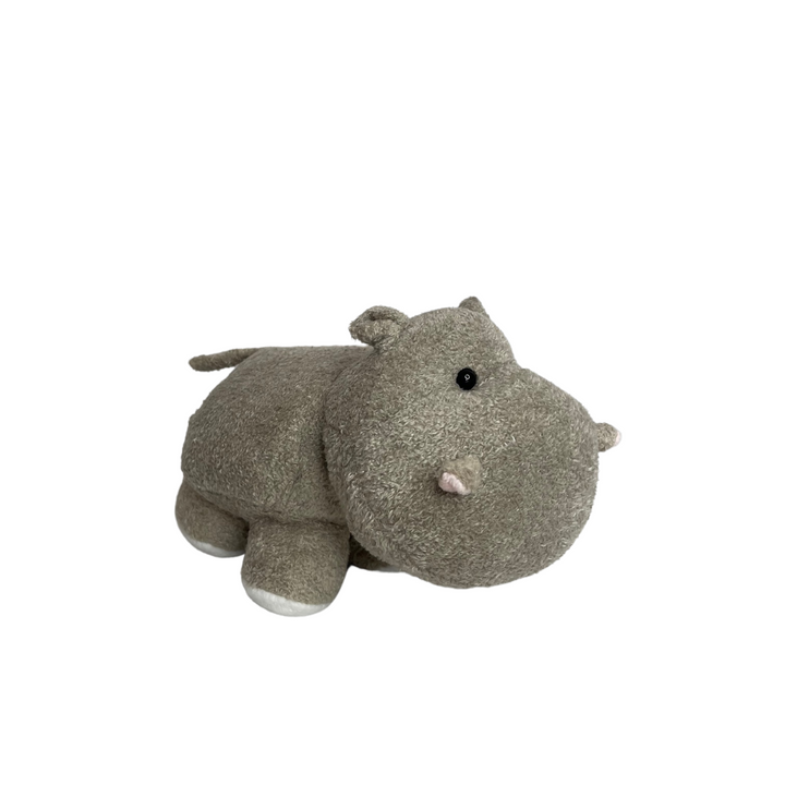 Hippo Plush Toy Grey Side