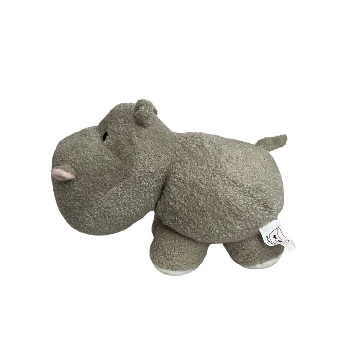 Hippo Plush Toy Grey Side