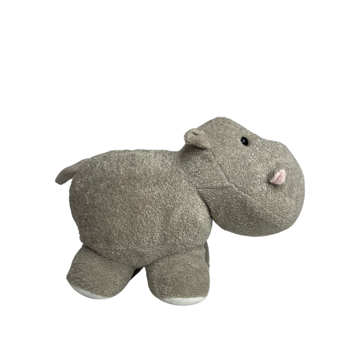 Hippo Plush Toy Grey Side