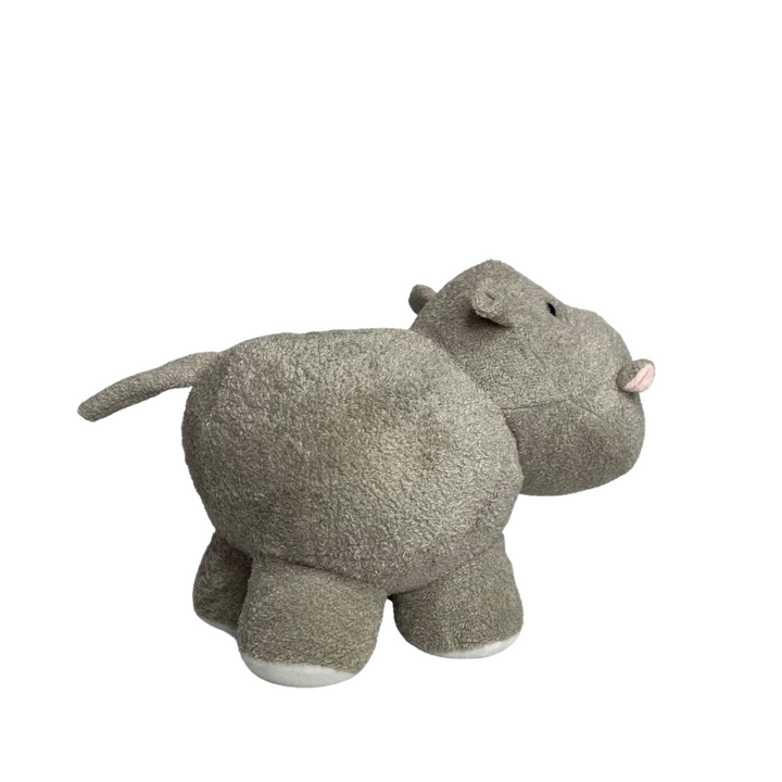 Hippo Plush Toy Grey Side