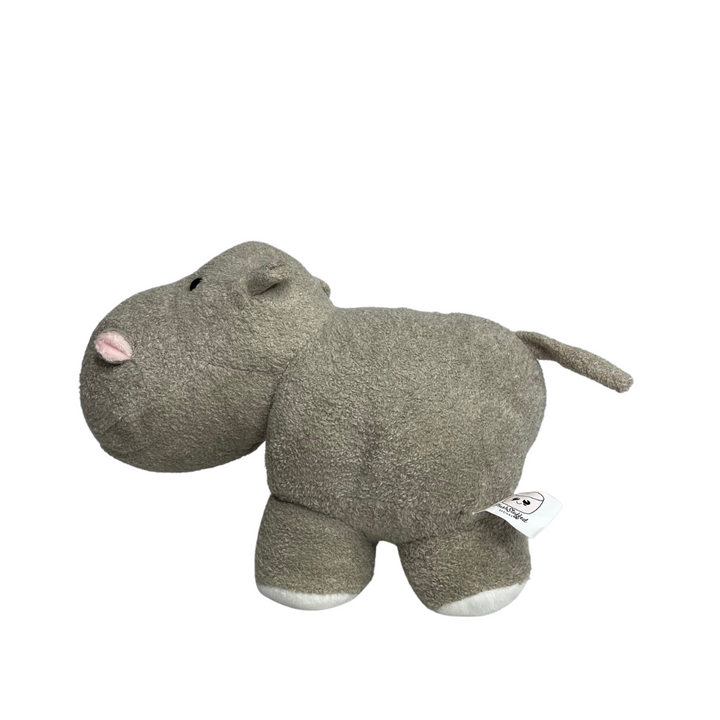 Hippo Plush Toy Grey Side