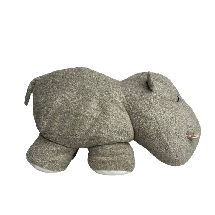 Hippo Plush Toy Grey Side