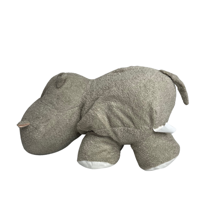 Hippo Plush Toy Grey Side