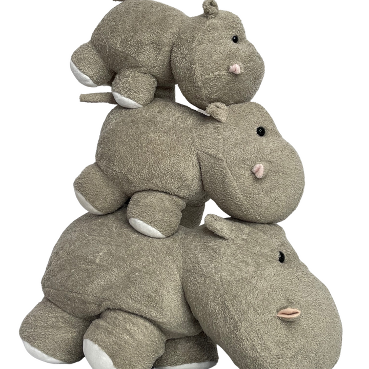 Hippo Plush Toy Grey Stack