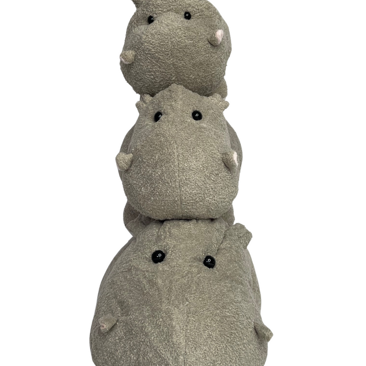 Hippo Plush Toy Grey Stack